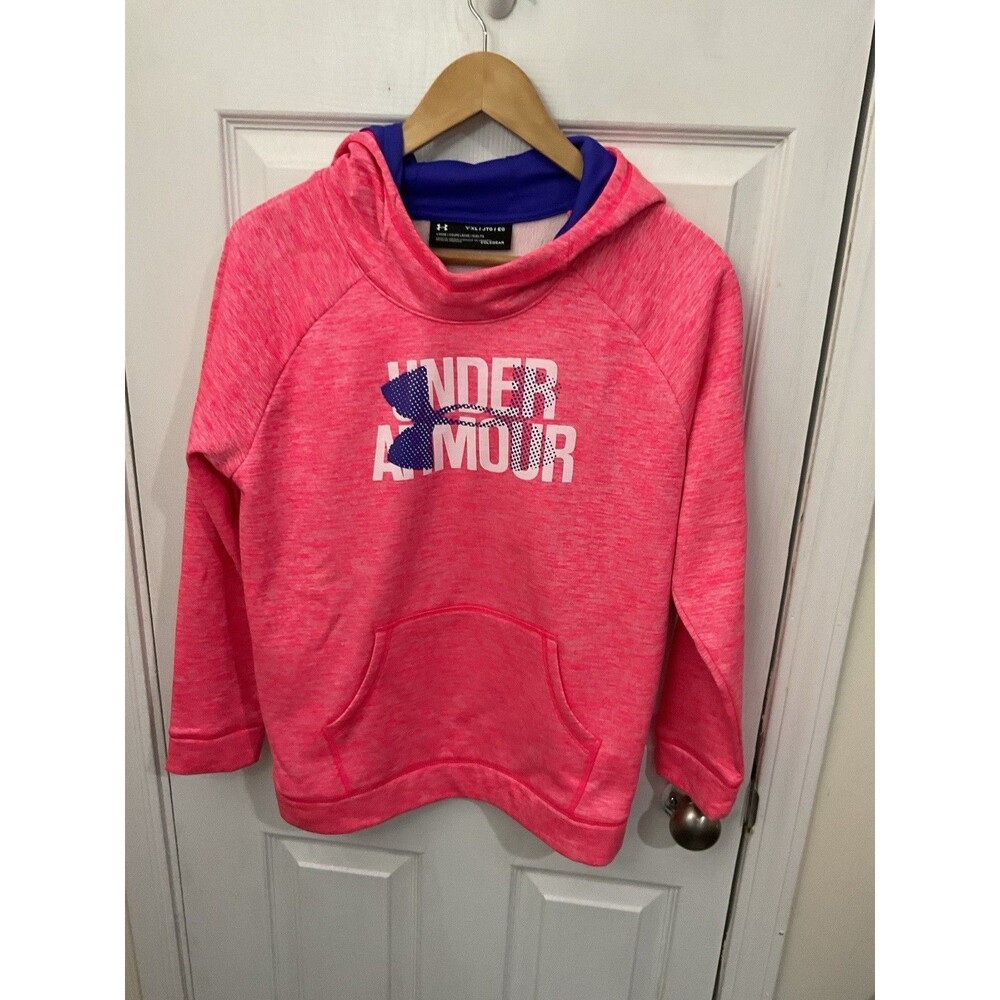 Girls UNDER Armour STORM COLDGEAR Hoodie Yxl Heather Pink And Purple